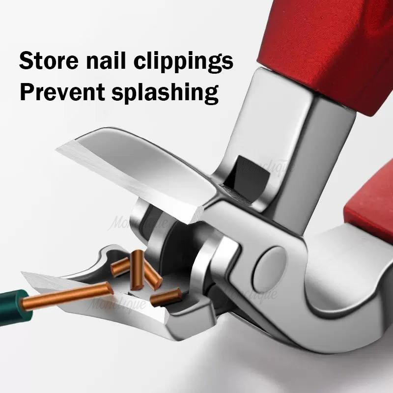 Stainless Steel Curved Nail Clippers Sharpest Nail Cutter for Adult Men Women with Swing Out Nail Cleaner