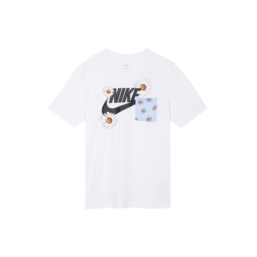 Nike Daisy Floral Print Logo Crew Neck Short Sleeve T-Shirt Men Tops White DM6430-100