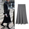 Hong Kong Style High-Waist Knitted Pleated Skirt for Women - Slim, Thick, Autumn & Winter Wear, Supports Up to 200 Pounds