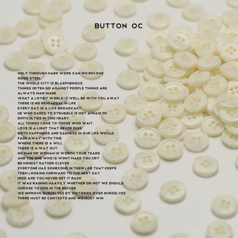 Four-Eye Resin Button Stick Flower Beige Button Women'S Shirt Sleeve Collar Button Knitted Cardigan Top Clothing Accessories
