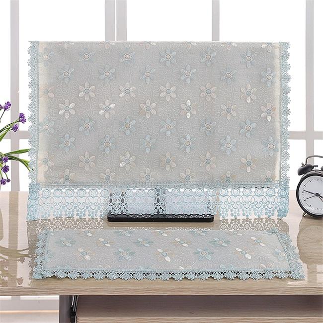 

Чехлы для компьютеров с цветочной вышивкой, европейский стиль, украшение для дома, противообрастающий пылезащитный чехол, универсальные накладки на прикроватные тумбочки 21 22 inch синий