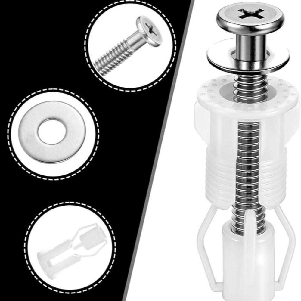 Toilet Lid Fixing Screw Replacement Fitting Kit with Nut Cover for WC Pan Bathroom Hardware Toilet Cover Screws Accessories 4PCS