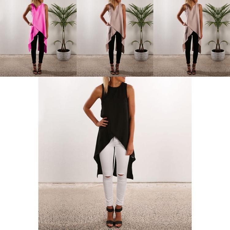 Damen Rmellos Longshirt Sommer Westen Tank Bluse Hemd Shirt Tunika Oberteil Top In Premium Quality For Effortless Versatility And Timeless Style