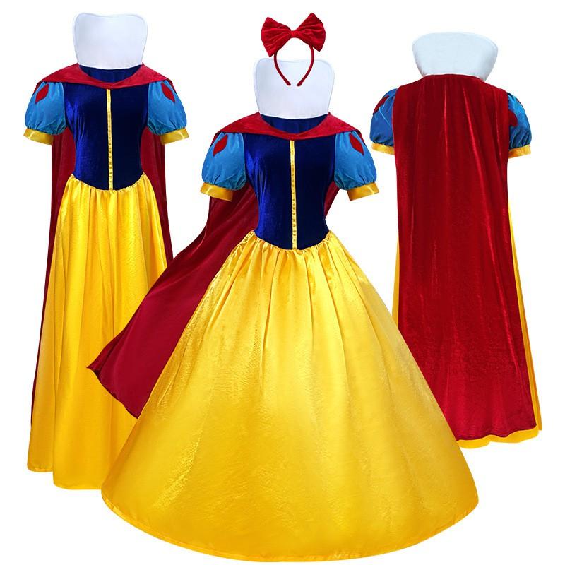 Plus Size Halloween Cosplay Costume Adult Snow White Dress Fairy Tale Stage Performance Outfit S-4XL