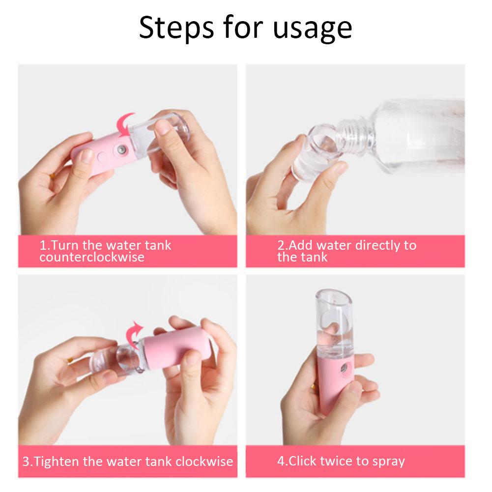 25ml Nano Atomization Mist Sprayer Face Skin Moisturizing Mist Spray White