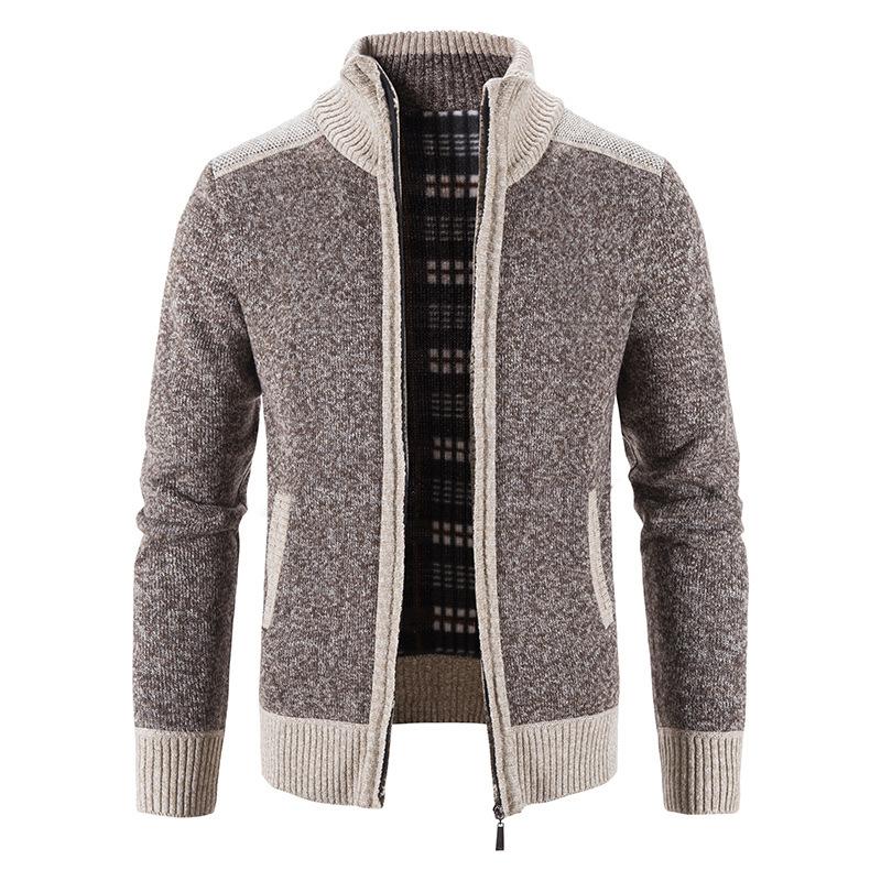 

Мужской утепленный осенне-зимний трикотаж, свитер, пальто, мужская куртка, кардиган M коричневый