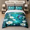 Owl Birds Theme Custom Text Or Name 3Pcs Bedding Set 1 Flat Sheet & 2 Pillowcases Personalized Home Bedding