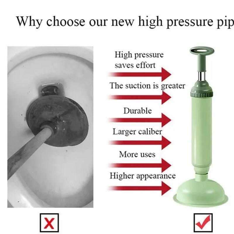 Toilet Plunger High Pressure Pump Anti Clogging Toilet Cleaner for Bathroom Kitchen Sink Drain Shower Tub Cleaning Pipe Plunger