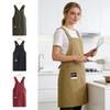 Grembiule da Cucina Impermeabile Grembiule da Cucina con 2 Grandi Tasche Design Regolabile con Laccetti Grembiule Unisex Idrorepellente per Cucina e Uso Esterno