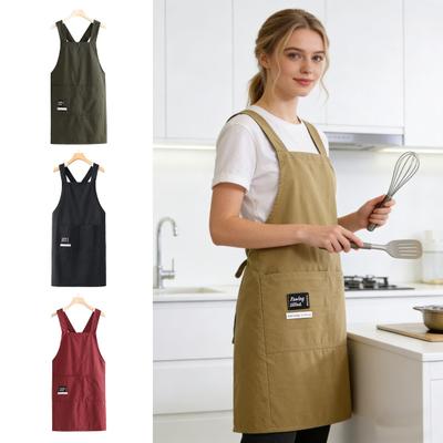 Kitchen Apron Waterproof Cooking Apron with 2 Large Pockets Adjustable Lace-Up Design Oil And Water-Repellent Unisex Apron for Cooking And Outdoor