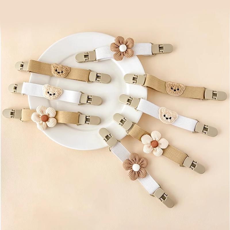 2Pcs Elastic Portable For Children Anti-Slip Hanging For Baby Pants Strap Clip Suspenders Clip Bear Strap Clip Shoulder Clip