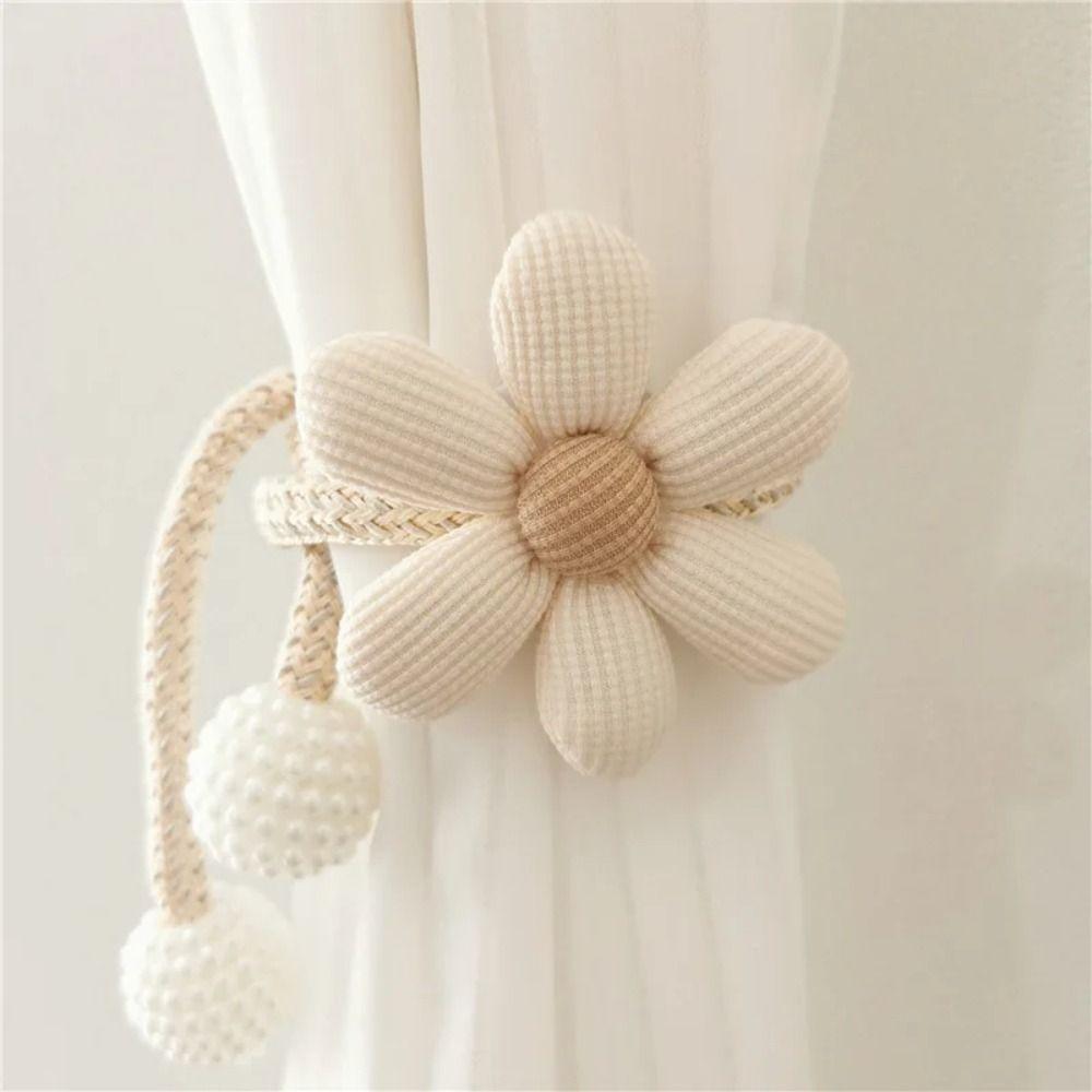 1PC Fibbia Magnetica Fibbia per Tenda Clip Moda Chiusura a Perla Forma di Fiore Fibbie per Tenda da Finestra Fermatenda Decorazione per la Casa