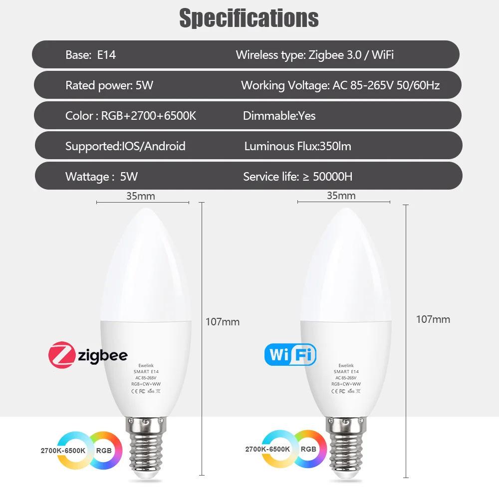 eWeLink Zigbee Smart Color Bulb with Alexa & Google Voice Control