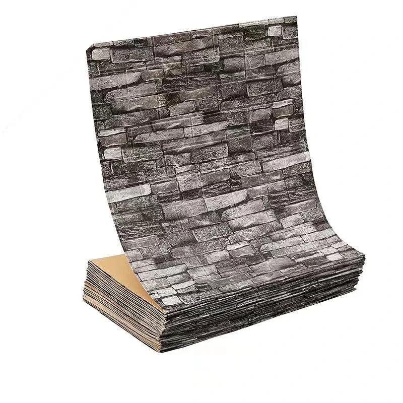 70cmx1/5/10m 3D Foam Self-Adhesive Wallpaper Waterproof Brick Wall Stickers Living Room Bedroom Wall Stickers Home Decoration