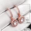 Classic Design Rose Gold Color Round Dangle Earrings For Women Dazzling Crystal Cz Engagement Wedding Jewelry Statement Earring