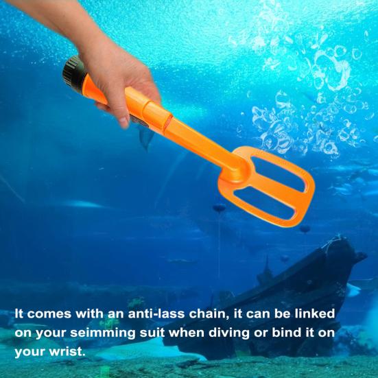 

IP68 Водонепроницаемый ручной металлоискатель со светодиодным фонариком Звуковая вибрационная сигнализация Легкий небольшой размер чёрный