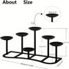 6 Heads Fireplace Candle Holder for Flameless or Wax Pillar Candles-black Candle Display Stand for Table Centerpieces Wedding Party