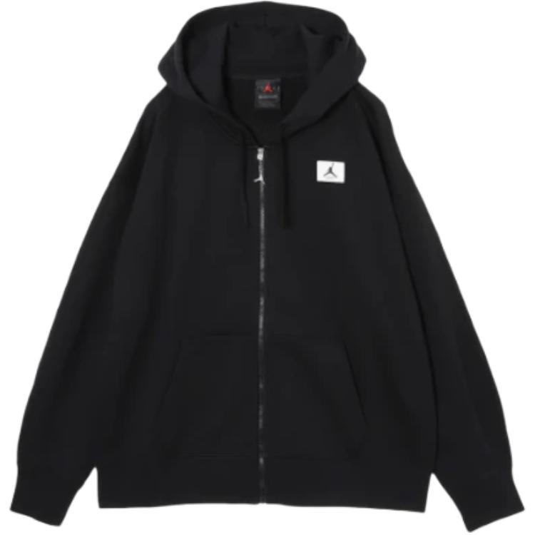 

Толстовка с капюшоном на молнии с логотипом Jordan, куртка с длинными рукавами, женская куртка, черная DZ3360-010 S