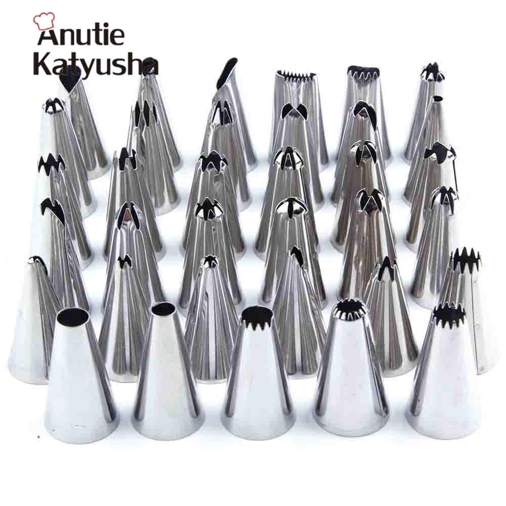 36pcs Stainless Steel Icing Piping Nozzles Cake Decorating Tools Flowers Maker Pastry Baking Tool