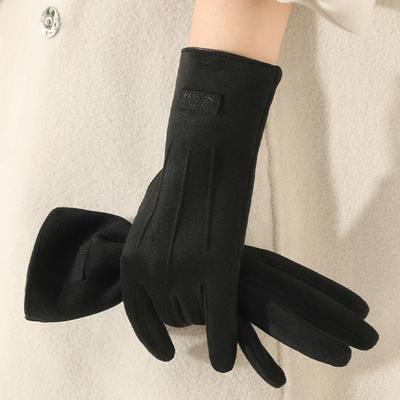 Skiing Velvet Winter Cycling Gloves Thick Windproof Women Mittens Warm Soft Suede Gloves Outdoor