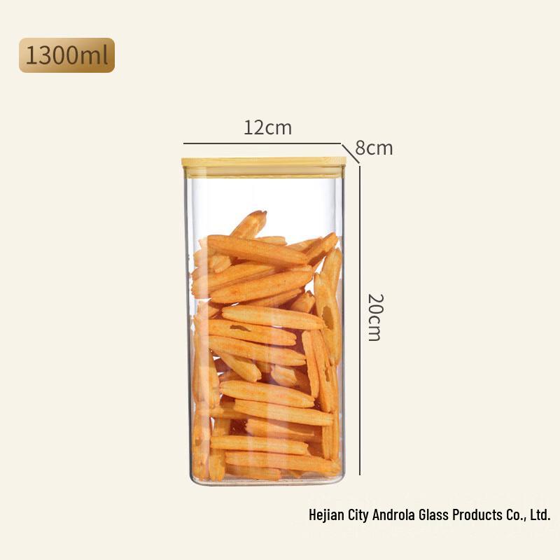 High Borosilicate Rectangular Glass Food Storage Jar
