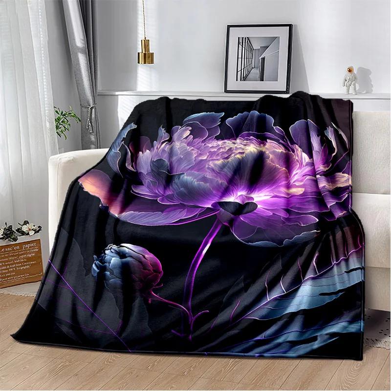 Nordic Love Rose Flowers Daisy Blanket,Soft Throw Blanket for Home Bedroom Bed Sofa Picnic Travel Office Rest Cover Blanket Kids