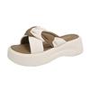Premium Thick-soled Cross-cool Slippers Women's Summer Wear 2025 New Leisure and Vacation One-word Beach Sandals