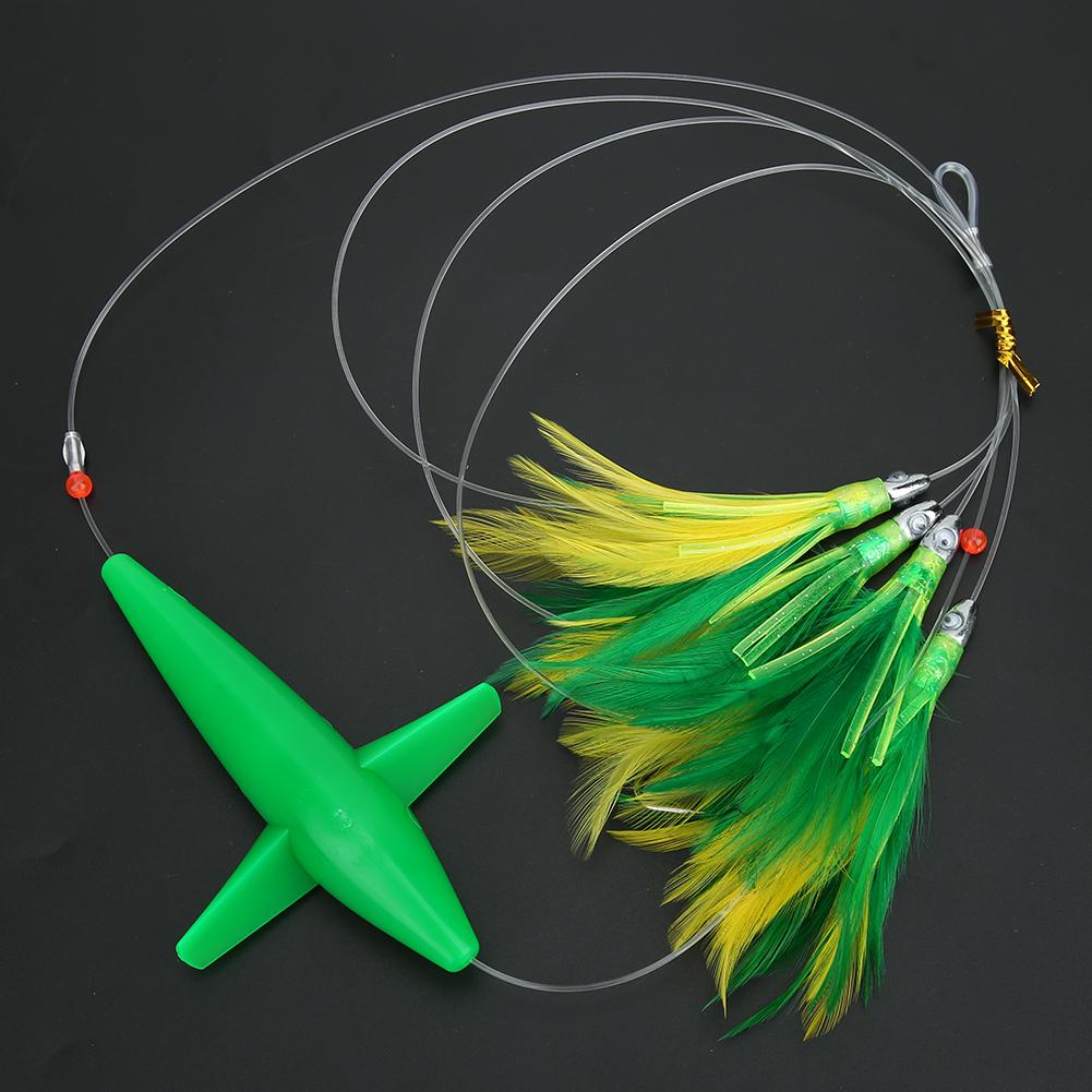 Schwertfisch Feather Tuna Artificial Fishing Lure Tease Accessories for Large Lure Baitgreen