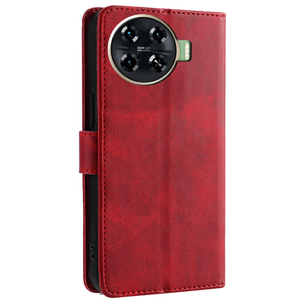 Leather Case for TECNO Spark 20 Pro+ Phone Shell Calf Texture Magnetic Wallet Cover