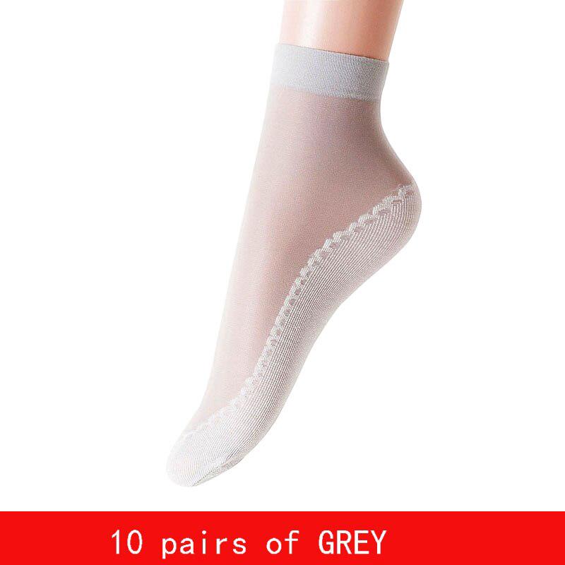 10 Pairs/Bag Velvet Silk Women Socks Cotton Bottom Soft Non Slip Sole Massage Wicking Slip-resistant