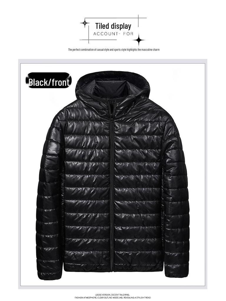 Men's Lightweight Hooded Down Jacket - 2025 Autumn/Winter Fashionable Warm Short Coat
