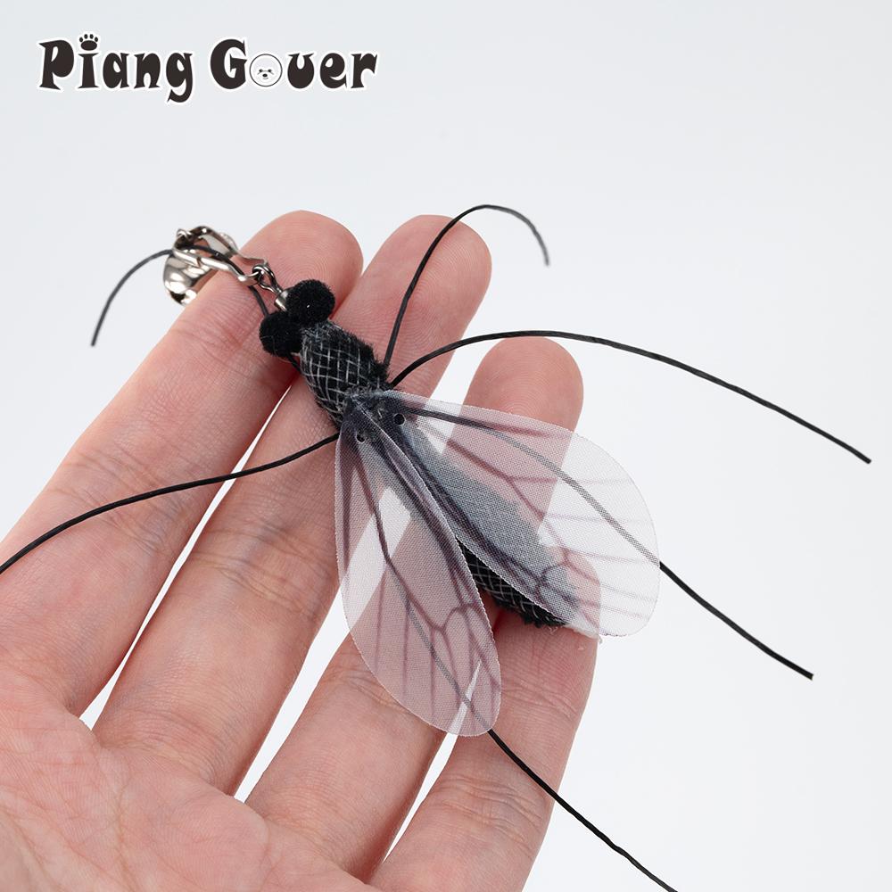 5pcs Artificial Mosquitoes Insect Shape Cat Teasing Stick Replacement Head Pet Toys