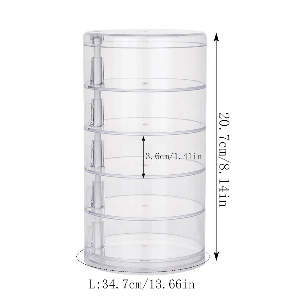 Rotating Jewelry Storage Box with Cover for Earring Makeup Storage