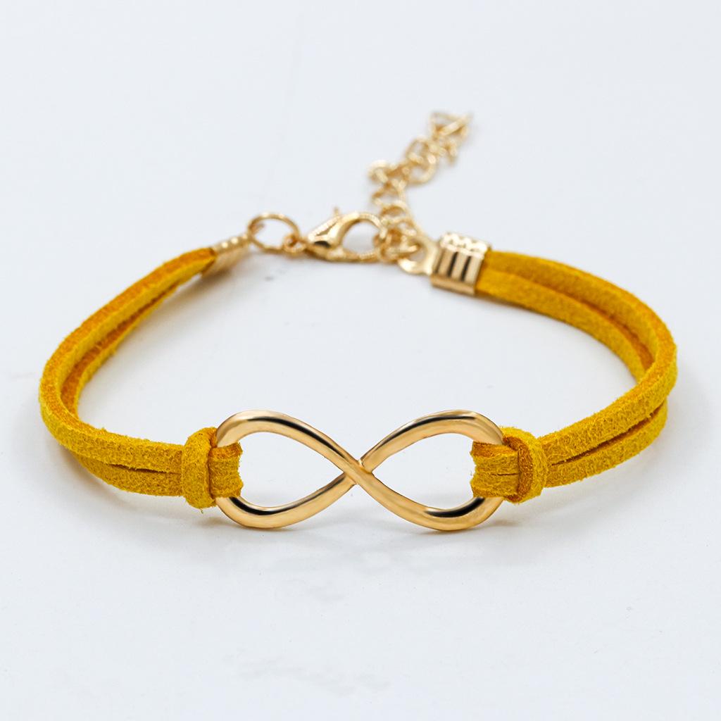 Fashion Symbol 8 Word Leather Rope Bracelet Personality Universal Bracelet Jewelry CLE