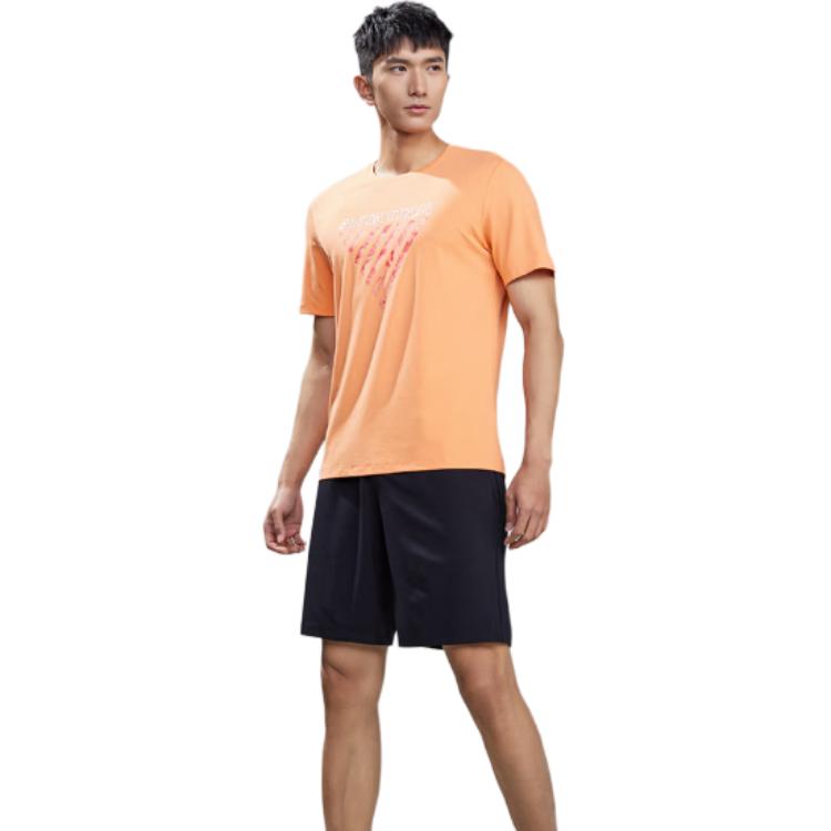 Anta Training Series Letter Print Mid-Waist Straight Shorts Men Bottoms Midnight-Blue 152227315-1