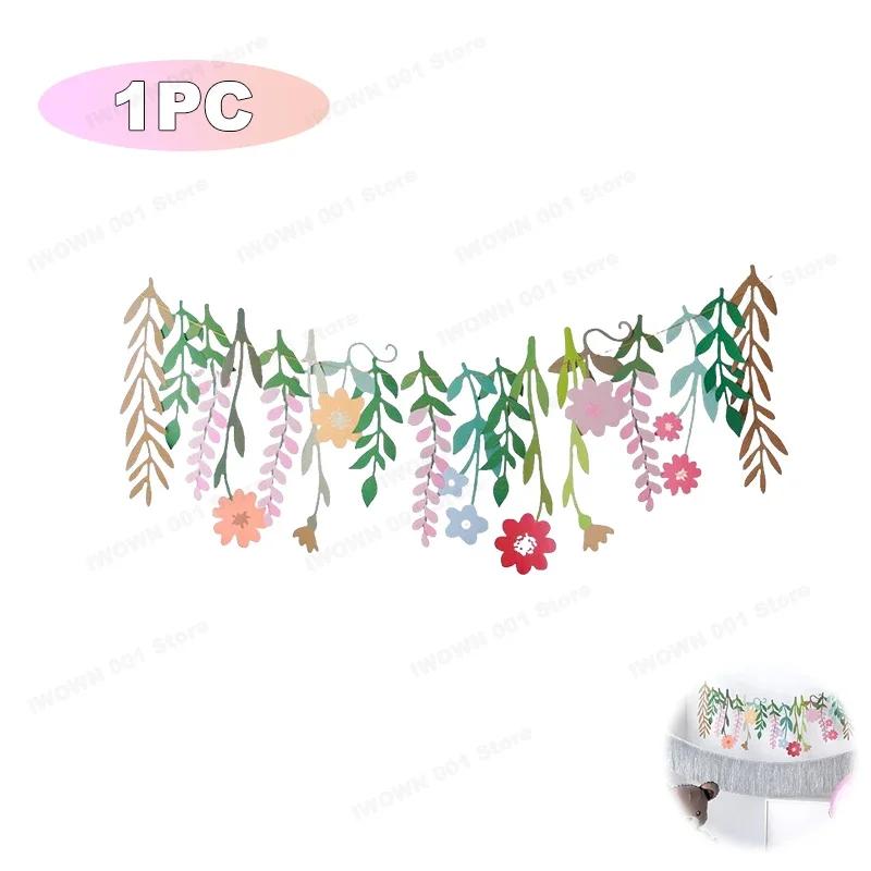 Lange Blätter Blumengirlande Kinderzimmer Hängeanhänger Frühlingsfenster Alles Gute zum Geburtstag Partydekorationen Blumenfotografie