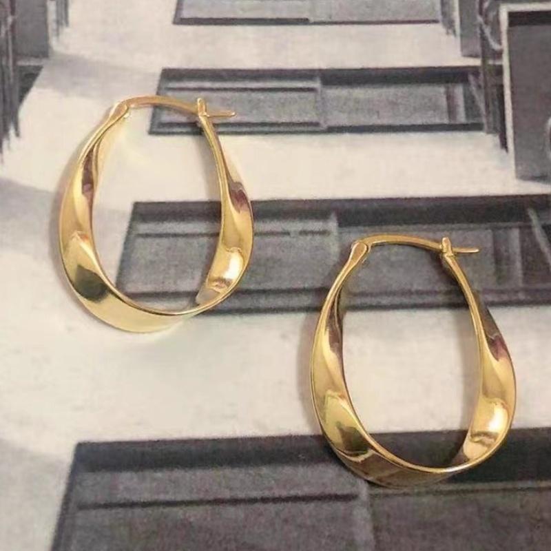 Silver Geometric Twisted Hoop Earrings for Women Mobius Strip Compact Earring Femininity Ear Euckle Jewelry Accessorie