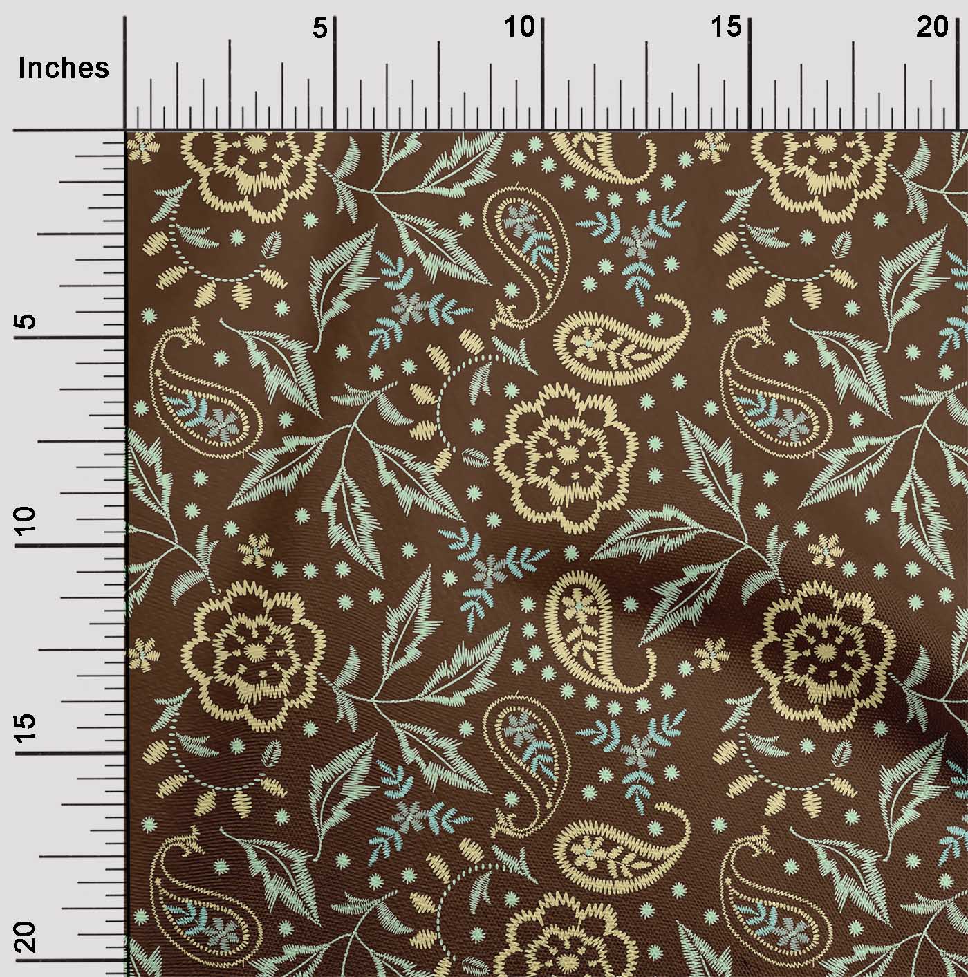 

OneOone Cotton Flex Fabric Пейслі|Тканина з художнім принтом із листям і квітами від The ​​Yard 40 дюймів 42 Inch Wide - Viscose Chiffon малиновий