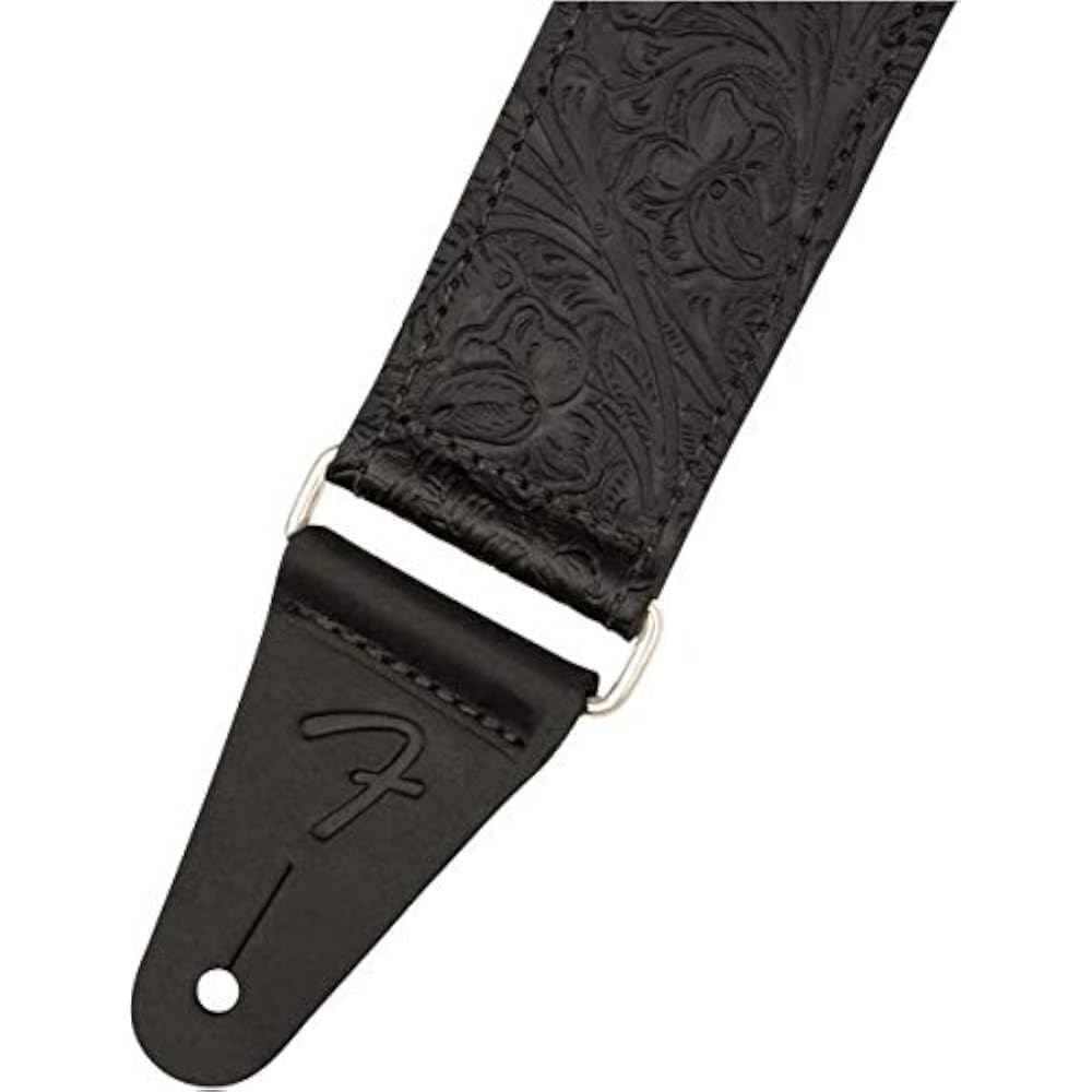 [Fender] Strap Tooled Leather Guitar Strap, 2”, Black