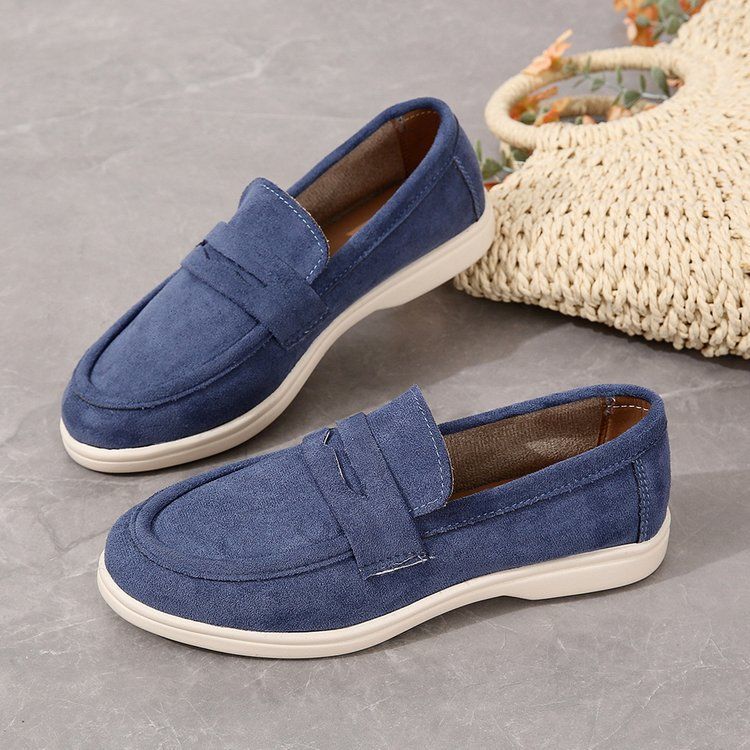 Loafers women's spring and autumn 2025 new British style lazy one-pedal single shoes retro flat beanie shoes