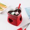 Ceramic Chocolate Fondue Pot Heart Shaped Mini Fondue Pot Set 320ML Cheese & Chocolate Fondue Pot for Parties Cozy Nights Gifts