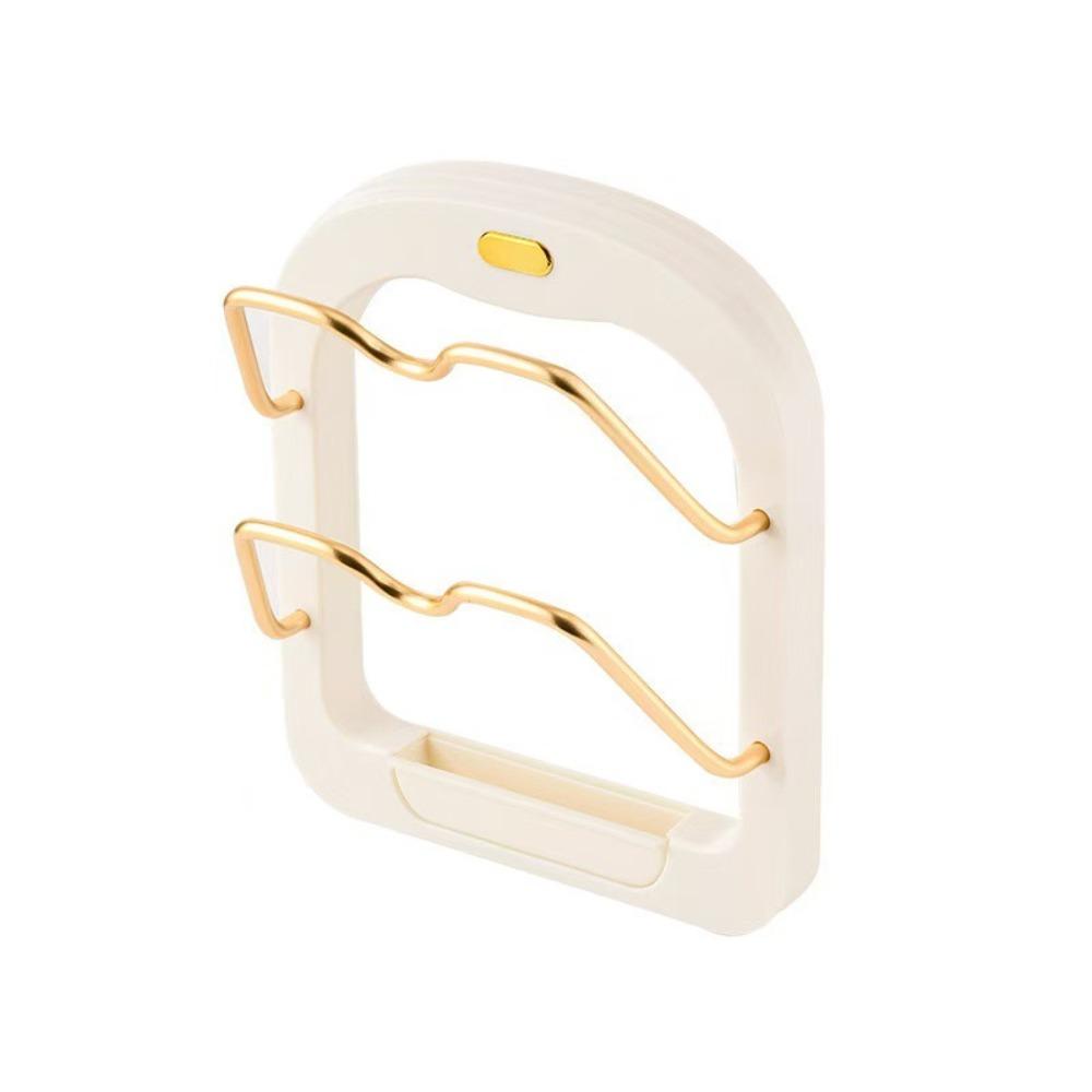 

Wall Mounted Pot Lid Holder Punch-free Pot Lid Draining Shelf Spatula Holder Kitchen Supplies білий