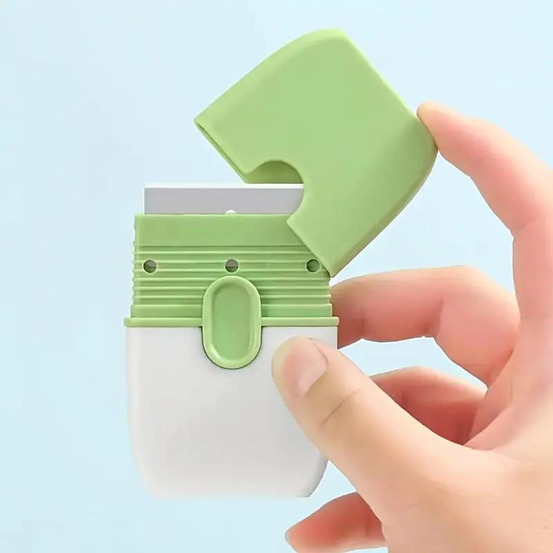 1pc Mini Spatula with Protective Cover Compact Portable Double-Ended Wall Ceramic Cleaner Tile Scraper Multifunctional Cleaning Tool
