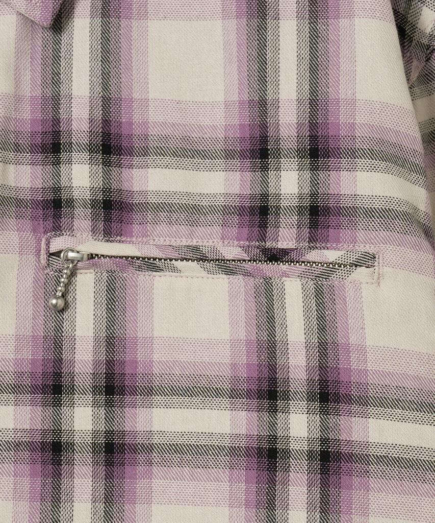 Annot Washed Check Zip-Up Jacket Purple
