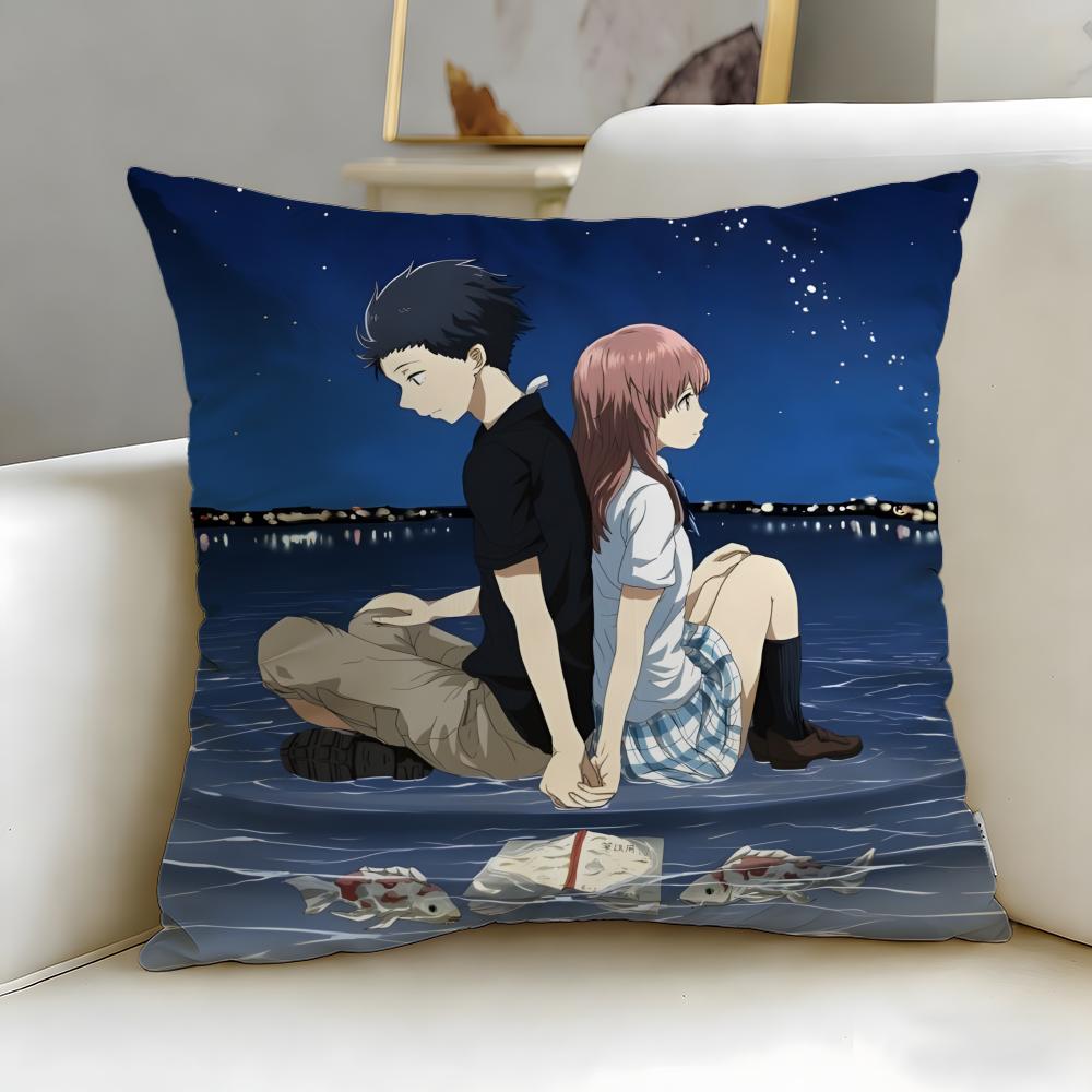 classic anime koe no Katachi Cushion Cover Soft  EasyWash Pillow Case  Versatile for Couch Bed Travel and Office