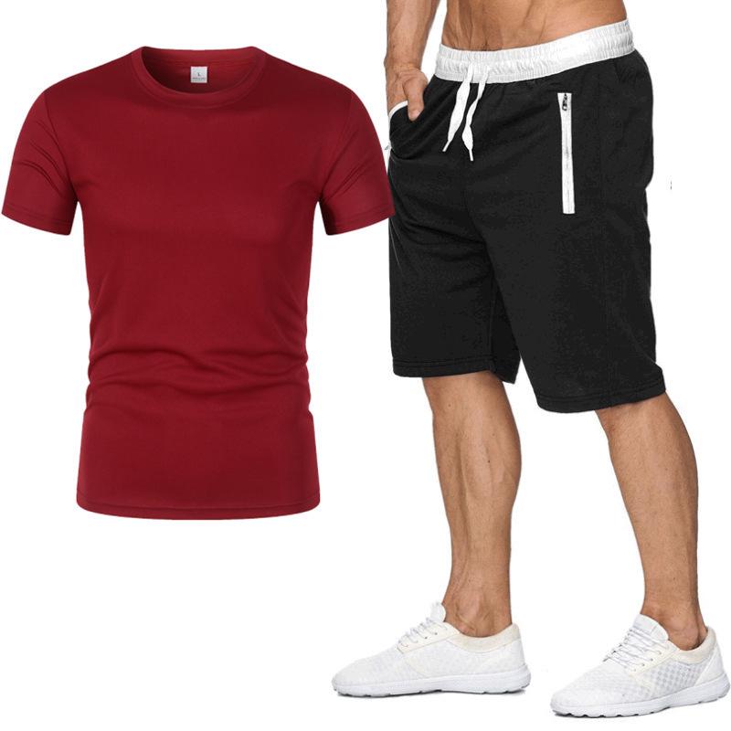 Men's Summer Short Sleeve T-shirt and Shorts Set for Casual Sportswear