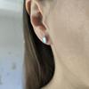 Silver Earrings with Natural Mother-of-pearl, Cubic Zirkonia (2184713)