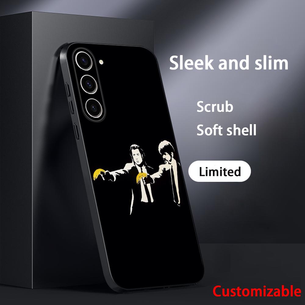 Classic Movies Pulp Fictions Poster Phone Case For Samsung Galaxy S26 S25 S24 S23 S22 S21 Plus Ultra Note20 Soft Black