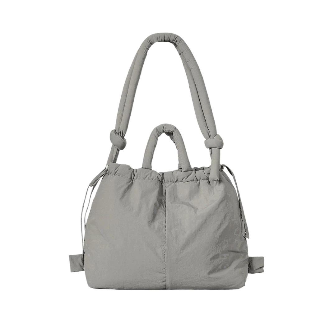 Soft Nylon Padded Tote Bag Quilted Women s Handbags Casual Drawstring Backpack  Workout