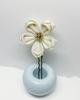 Inari Shoji Tsumami Zaiku Mizuhiki Dried Flower Hair Ornament Set for Ceremonies and Graduations (White) Coming-of-Age